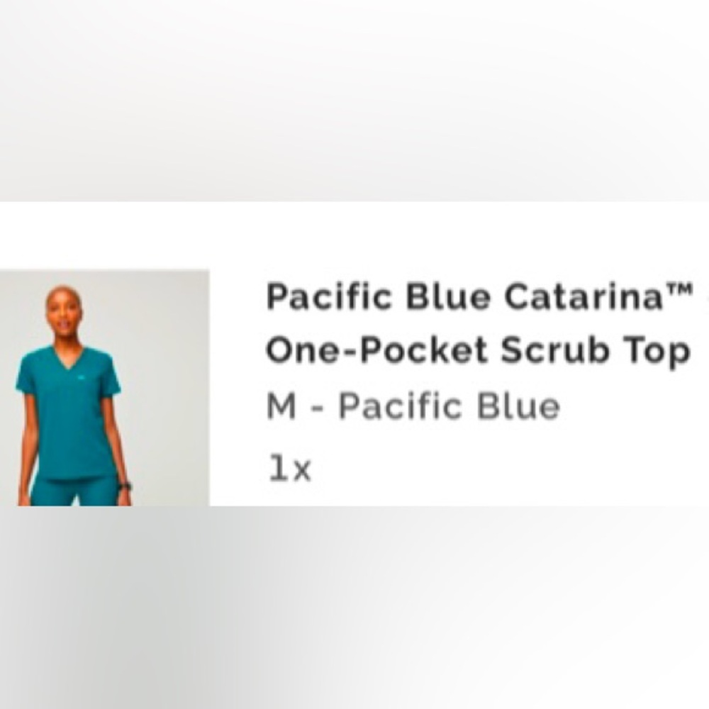 Figs Catarina one pocket scrub top size medium pacific blue